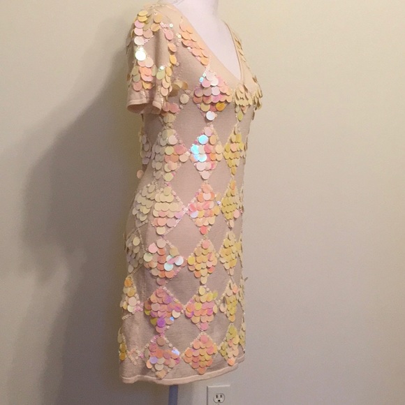 Nanette Lepore Paillette Sequin Merino Mini Dress - Picture 2 of 8